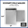 thumbnail image 2 of EcoSwift Brand Premium Poly Shipping Bag Waterproof Durable Self-Seal Mailer 2.35 Mil, 12 in. x 15 in. (Size 5s), Solid Gray, 300-Pack, 2 of 5