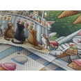 thumbnail image 3 of Ambesonne Cats Quilted Coverlet 3 Pcs, Delicate Kittens and Ice Cream, Queen Size, Multicolor Orange Green, 3 of 4
