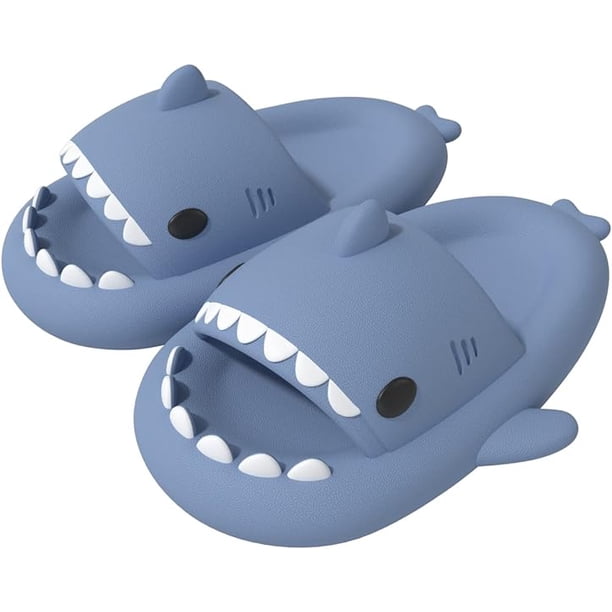 Zapatos deslizantes - Deslizadores con forma de tiburón de dibujos animados para Sandalias antideslizantes de verano