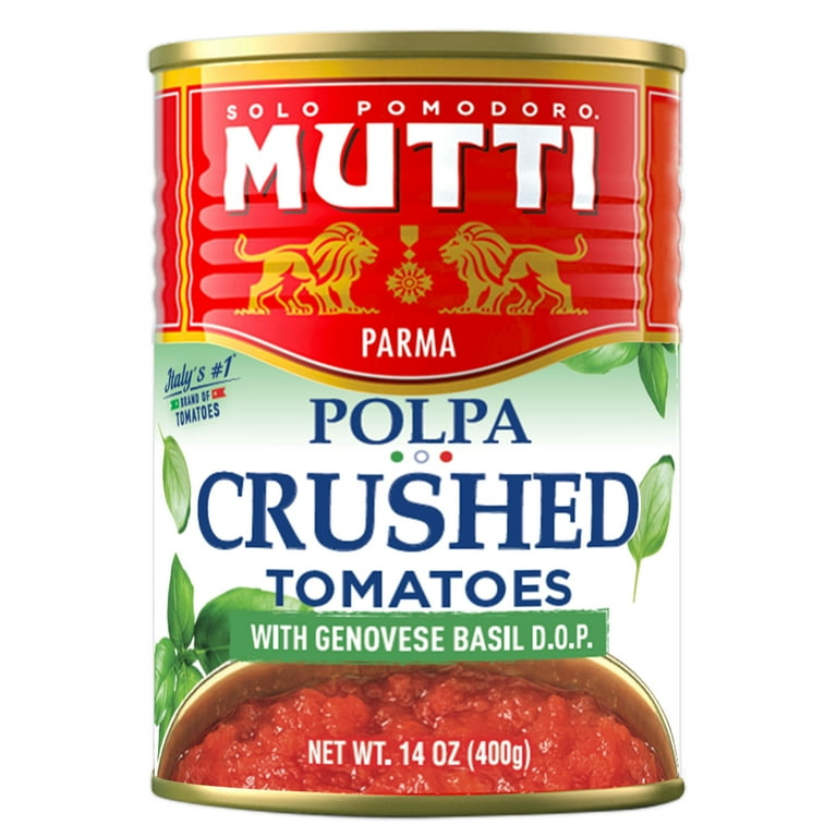Muttii.com✕4 4 pack) Mutti® Crushed Tomatoes (Polpa) with Basil, 14 oz, Can