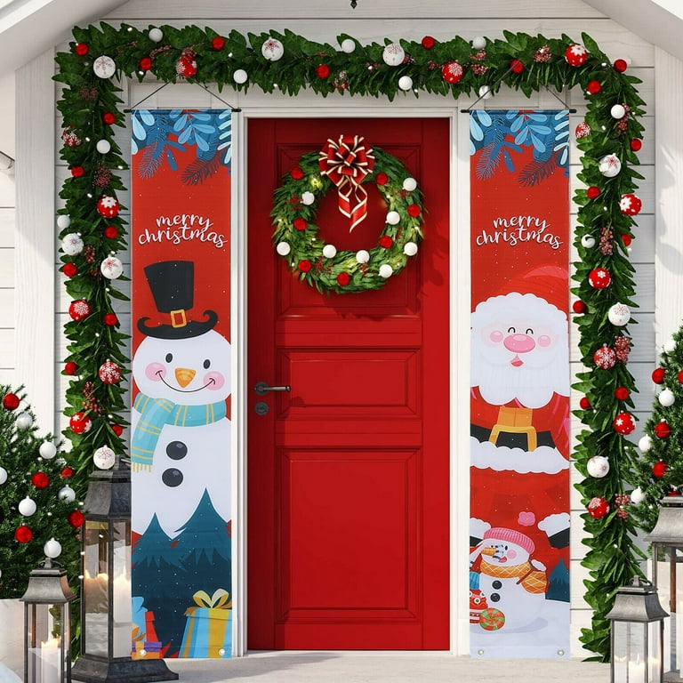 Winter Welcome Santa Sign Santa Sign Vertical Front Door 