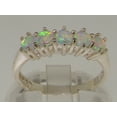thumbnail image 3 of LBG British Made 9k White Gold Natural Opal Womens Promise Ring - 33 size options - Size 9.5, 3 of 6