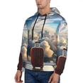 thumbnail image 3 of Sikiie Sunset Airplane Travel View Men's Hoodie, Essentials Hoodie, Sweatshirt, Pullover Hooded Sweatshirt for Men-Small, 3 of 7