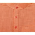 thumbnail image 7 of Atasi Men's Short Sleeve Peach Cotton Mandarin Collar Shirt Ethnic Clothing-XX-Large, 7 of 7