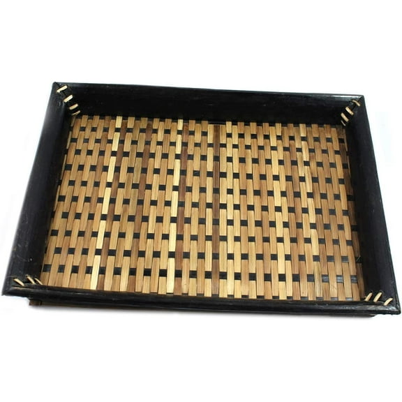 India Meets India Handicraft Serving Tray Bamboo Bamboo Serving Tray Serving Platter, Best Gifting, Made By Awarded Indian Artisan