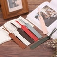 thumbnail image 4 of Uxcell 6 Pcs Marcador de cuero, marcadores de libros cosidos clásicos para lectura de libros, accesorios para amantes de los libros, hombres, mujeres, maestros, negro, 4 of 6