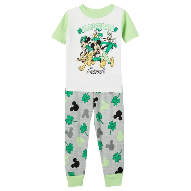Disney Boys Mickey Mouse 2 piece Snug fit Cotton Pajamas Set