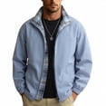 thumbnail image 2 of WIZUTIZ Men's Reversible Jacket Plaid Zip Up Loose Thin Sports Coat Polyester Spandex Waterproof Windproof for Hiking Camping Outdoor Daily Mens Fashion, 2 of 7