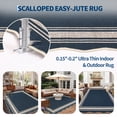 thumbnail image 6 of HIWEAVER Navy 2' x 6' Easy Jute Runner for Kitchen Non Slip Stain Resistant Scalloped Indoor Outdoor Throw Carpet Non Shedding Modern Geometric Mat for Hallway Outdoor Patio Rug, 6 of 6