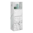 thumbnail image 2 of Pemberly Row Storage 3 Door Cabinet in White Faux Marble Wood Finish, 2 of 4