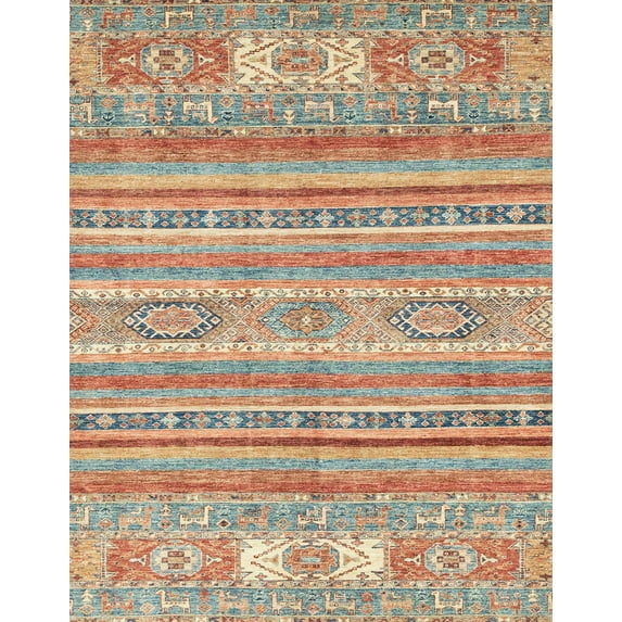 Ahgly Company Indoor Rectangle Abstract Rust Pink Abstract Area Rugs, 2' x 3'