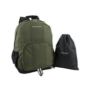 Eastsport Unisex Classic Backpack with Bonus Drawstring Bag Army Green