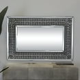 thumbnail image 2 of DecMode 48" x 32" Silver Wall Mirror with Crystal Details, 2 of 8