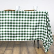 Efavormart Perfect Picnic Inspired Green/White Checkered 60x126" Polyester Tablecloths For Party Event Decor