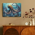 thumbnail image 4 of ZFLMY Octopus wall art bathroom decoration marine animal canvas print picture nautical marine animal coast beach village marine life artwork bedroom living room home décor 16x12in, 4 of 6