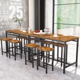 thumbnail image 4 of AWQM 5 Pcs Counter Height Bar Set with 4 Stools and Table, Black/Rustic Brown, 4 of 8