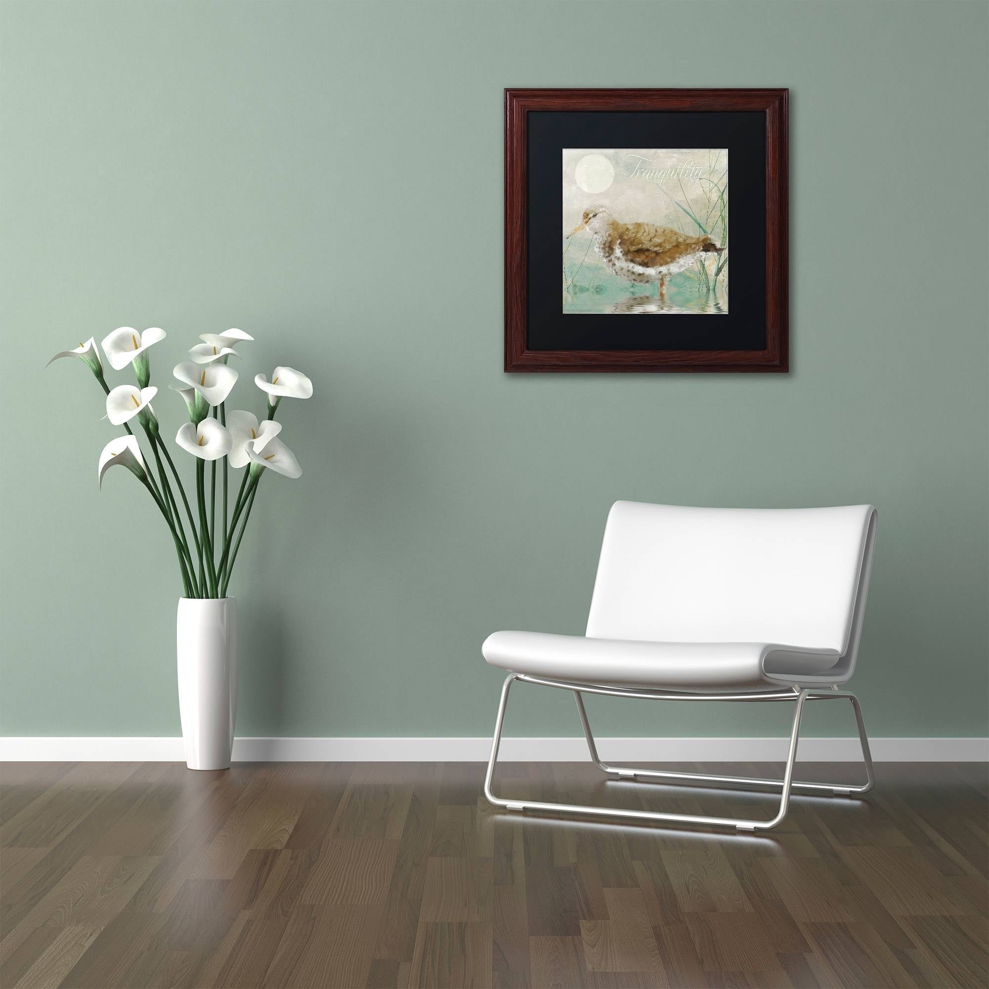 Trademark Fine Art "Sand Piper II" Canvas Art by Color Bakery Black Matte, Wood Frame