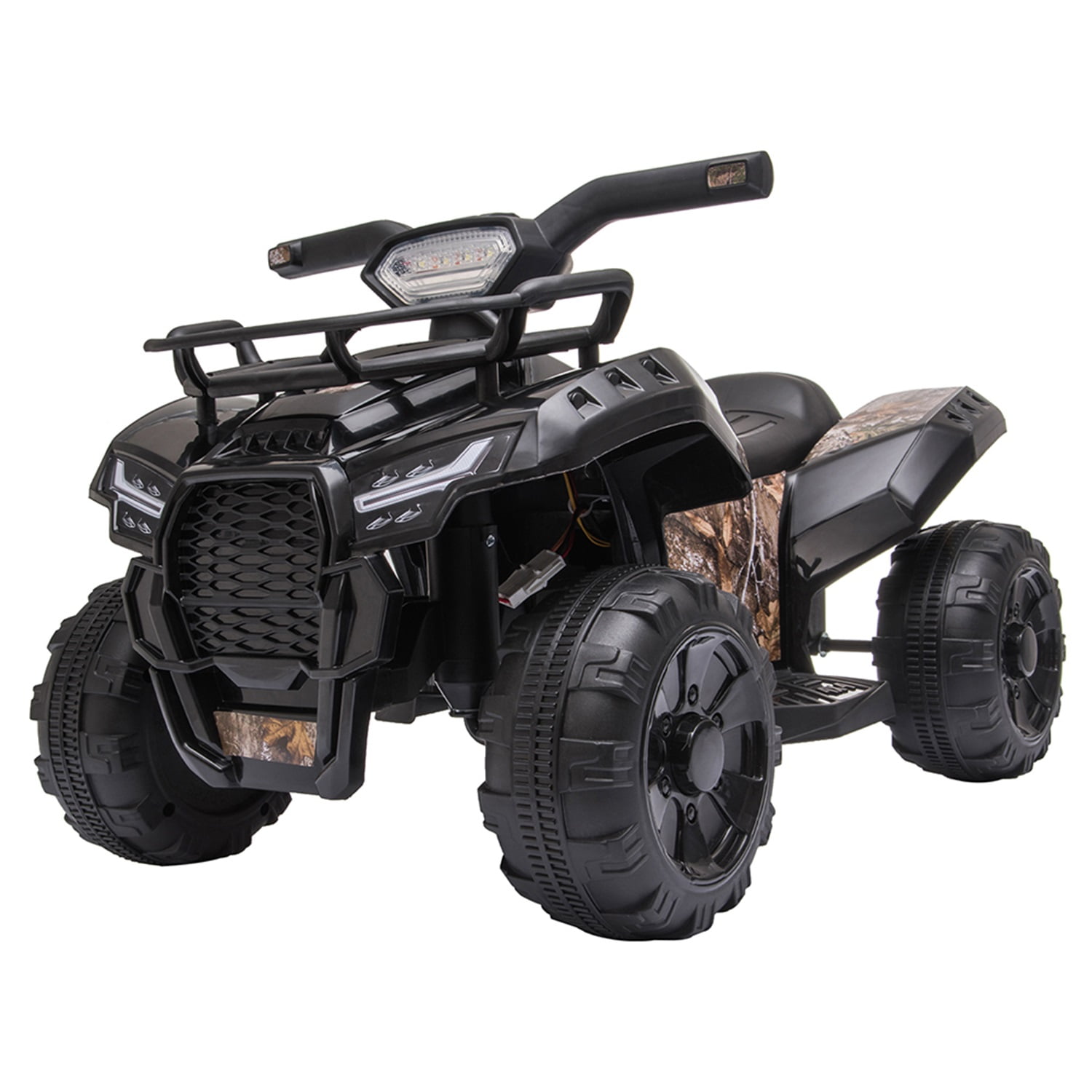 CIPACHO Kids ATV, 6V Battery Powered Electric Vehicle w/LED Light, Horn, Music, Wear-Resistant Wheels, Ride on Car 4 Wheeler Quad for Toddler Boys Girls 18-36 Months, Black