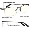 thumbnail image 3 of EFE 3 Pack Blue Light Blocking Reading Glasses for Men Stylish Metal Frame Readers with Comfort Spring Hinges Anti Eyestrain/UV Eyeglasses, 3 of 7