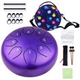 thumbnail image 1 of Tambor Musfunny Kids de acero, 6 pulgadas, 8 notas, tecla C, morado, 1 of 7