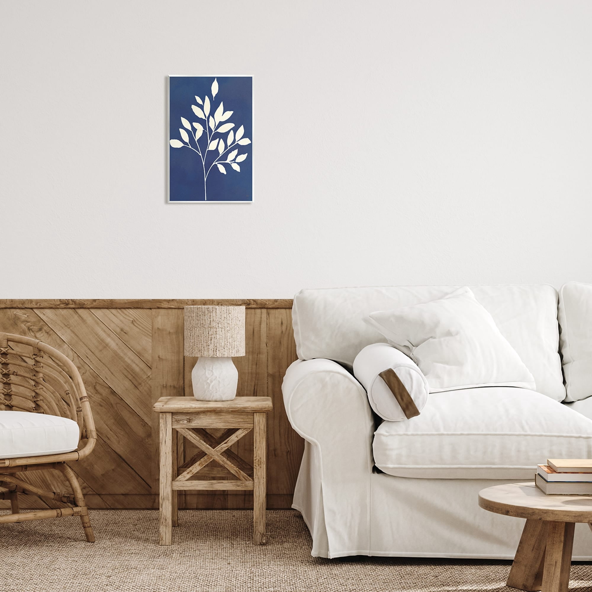 Stupell Industries Modern Leaf Sprig Botanical Abstract Stencil Shape Graphic Art Unframed Art Print Wall Art, Design by Susan Jill