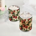 thumbnail image 2 of Yayeee 4 Pack Qtip Holder Bathroom Cotton Swab Canister with Lid Clear Dispenser Set, Beige Strawberry, 2 of 6