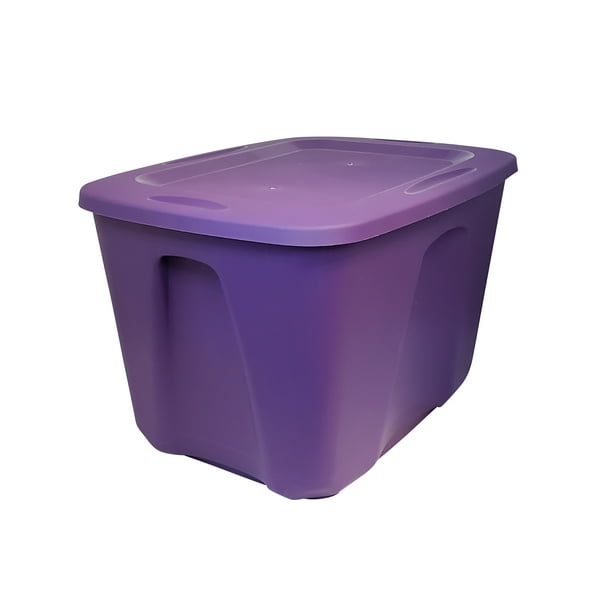 Mainstays 18 Gallon Storage Containers, Purple, Set of 8