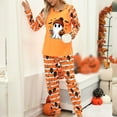 thumbnail image 3 of HOWPAY Halloween Pajamas Women Set Casual Ghost Pumpkin Graphic Long Sleeve Tops and Jogger Pants Outfits Comfy Soft Loungewear 2 Piece Pjs Sets Orange L, 3 of 7