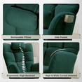 thumbnail image 6 of Nursery Rocking Chair,Teddy Upholstered Glider Rocker Rocking Accent Chair Padded Seat with High Backrest Armchair for Living Room，Green, 6 of 6