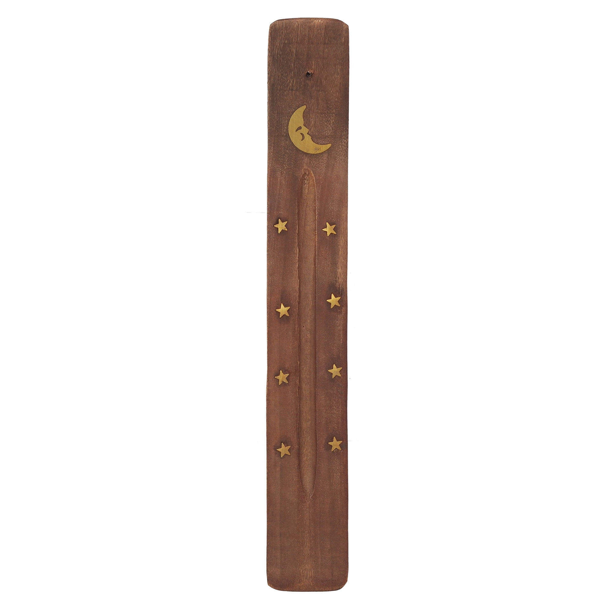 Hosley Brown Wooden Moon Pattern Incense Stick Burner