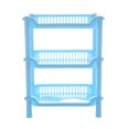 thumbnail image 1 of Square Storage Rack Detachable 3-layers Holder Kitchen Bathroom Rack (Blue), 1 of 7