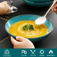 thumbnail image 3 of vancasso Navia Ocean Pasta Bowl Soup Bowl Set 8 inch Ceramic Soup Plate, Stoneware Vintage Look Sea Blue Dinnerware Tableware, 700 ml Ramen Noodle Bowl Set of 4. (20 * 20 * 5.2cm), 3 of 7