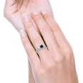 thumbnail image 2 of beryl_creation 925 Sterling Silver 2.00 Ct Round Cut Black Diamond Christmas Thanksgiving Engagement Wedding Bridal Ring Set 14K White Gold Plated For Women's -6, 2 of 3