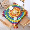 thumbnail image 2 of Tie Dye Color Burst Pattern Square Tablecloth,Waterproof Square Table Cover,Wipeable Spillproof Washable Table Cover for Home Kitchen Party Decor 42"X42"(107x107cm), 2 of 6