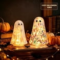 thumbnail image 4 of Light Up Confetti Ghosts, Halloween Tabletop Decor Lamp, Glowing Mosaic Ghost Figurine Accent Light for Mantel Shelf Desk Party Haunted House (Colorful,S), 4 of 7