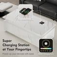 thumbnail image 5 of Lumiinofami LED Coffee Table with Storage, Modern High-Gloss Coffee Center Table with Wireless Charging and Bluetooth Speaker for Living Room, White, 5 of 8