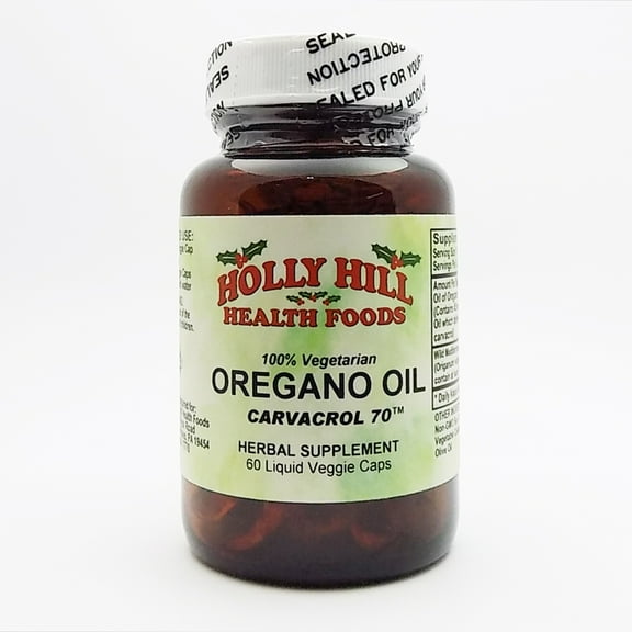 Holly Hill Health Foods, 100% Vegetarian Oregano Oil, Supports Immune Health, 60 Liquid Vegetarian Capsules
