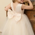 thumbnail image 4 of Satin Tulle Flower Girl Dress With Bow Knot For Birthday Wedding Flower Girl Dress, 4 of 5