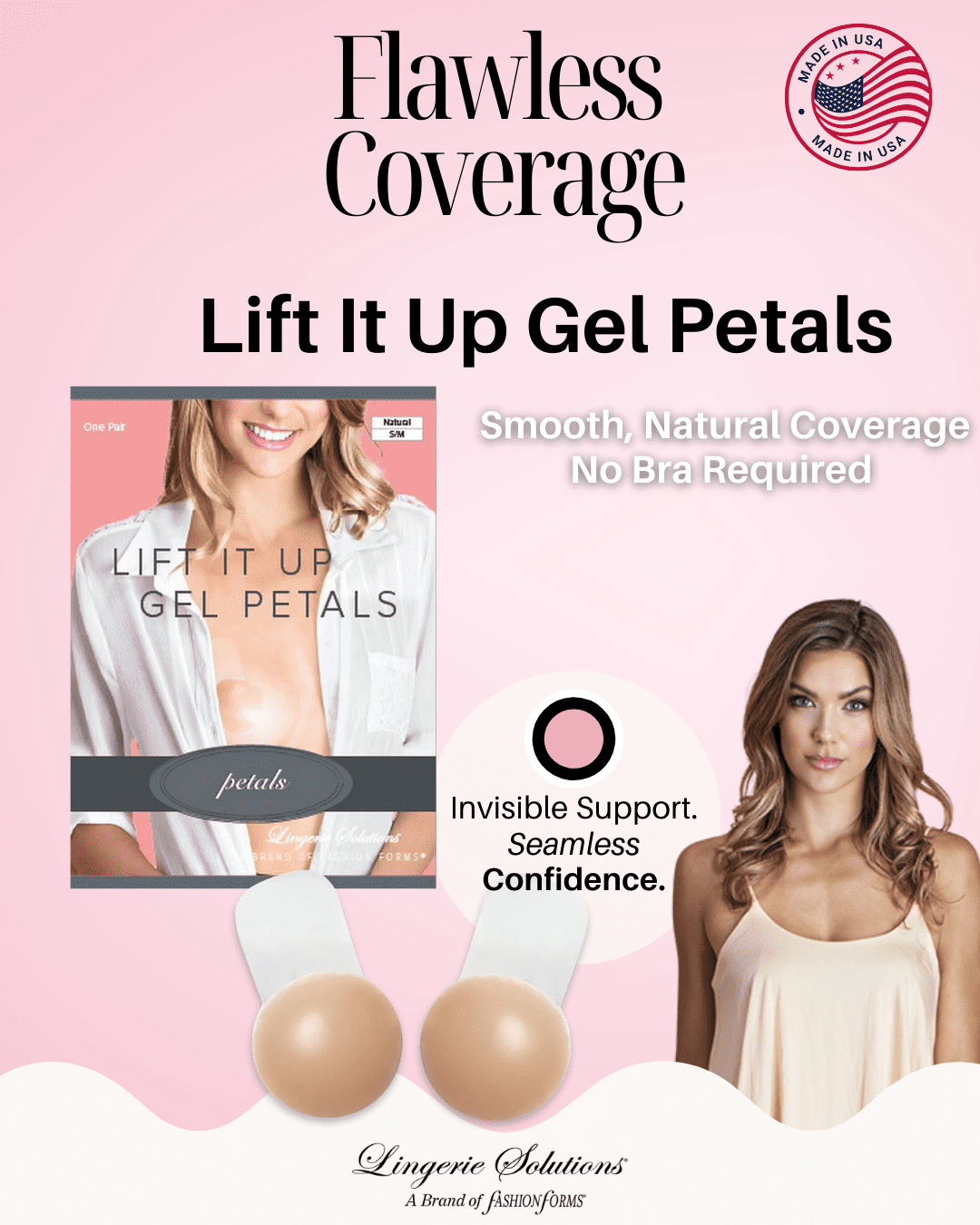Fashion Forms Women's Lift It Up Gel Petals Silicone Nipple Covers, One Size