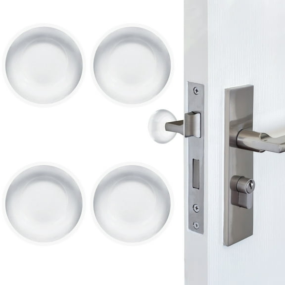 2 Inch Door Stoppers for Wall Protector Flat Silicone Door Knob Bumpers, Clear 4 Pcs