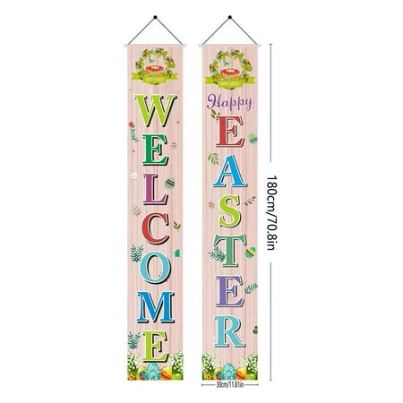 Reusable Happy Easter Gifts Home Hangings Easter Door Decoration Easter Banners Easter Couplets Hanging Decorations 9