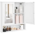 thumbnail image 1 of Armario de Baño, Armario de Pared, 13 x 56.5 x 58.5 cm, Puerta con Doble Espejo, Estantes de Altura Ajustable, Blanco MLHC002, 1 of 9