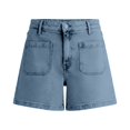 thumbnail image 3 of DHFJKG Womens Jeans Shorts Summer Mid Rise Stretch Flat Front Denim Shorts With Front Pockets Casual Soft Bottoms, 3 of 5