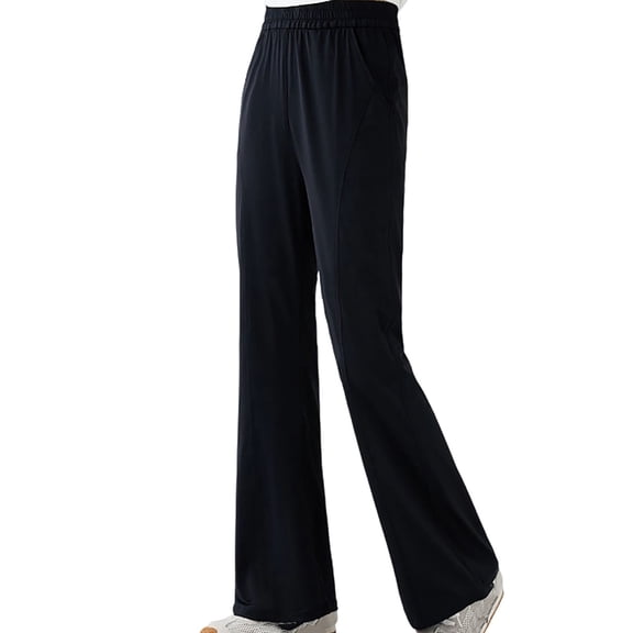 Lullu Summer Girls' Lightweight Flare Pants Stretch High Rise Pull On Pants, Sizes 7-15