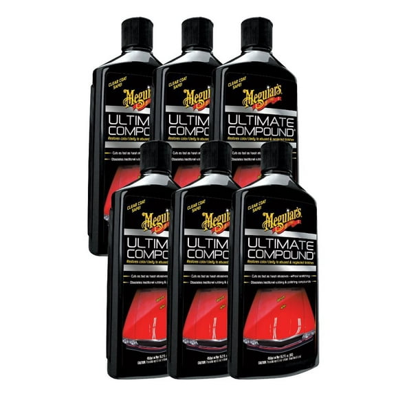 Meguiar's 6 Pack Ultimate Compound 15.2 oz - Fine Zirconia Alumina Abrasive for Metals, Painted Surfaces, Plastics