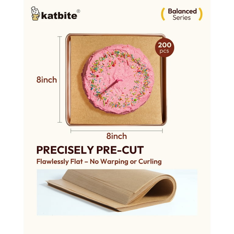 Heavy Duty Parchment Paper Rounds 10 Inch, 200 Pack - Non-Stick, For Baking, Air Fryer, Freezer & More