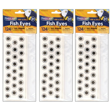 UPC: 0194629101337 | Creativity Street® Fish Eyes Holographic Assorted Sizes 124 per Pack 3 Packs