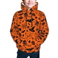 thumbnail image 5 of Kll Unisex Kids Boys Girls Hooded Pocket Pullover Hoodies-Happy Halloween 6, 5 of 9