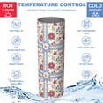thumbnail image 5 of Pioneer Flower Floral Print Pattern 20oz Skinny Tumbler with Straw & Lid, Double Wall Vacuum Insulated Cup, Leak-Proof, Cup Holder Friendly, Hot 6H Cold 12H, 5 of 6