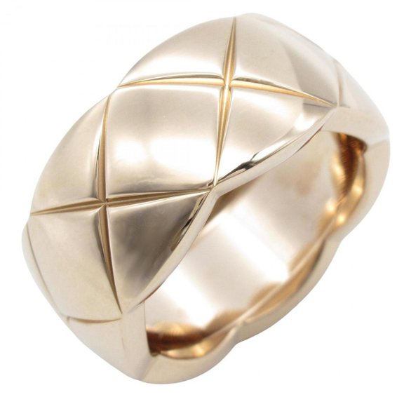 Pre-Owned CHANEL Coco Crush Large Ring, 18K Pink Gold, Women's, J10818 (Good)